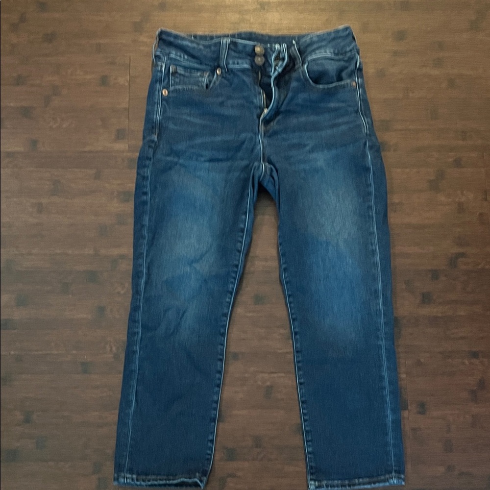 American Eagle Outfitters Women Dark Blue Straight Jeans Pair 1